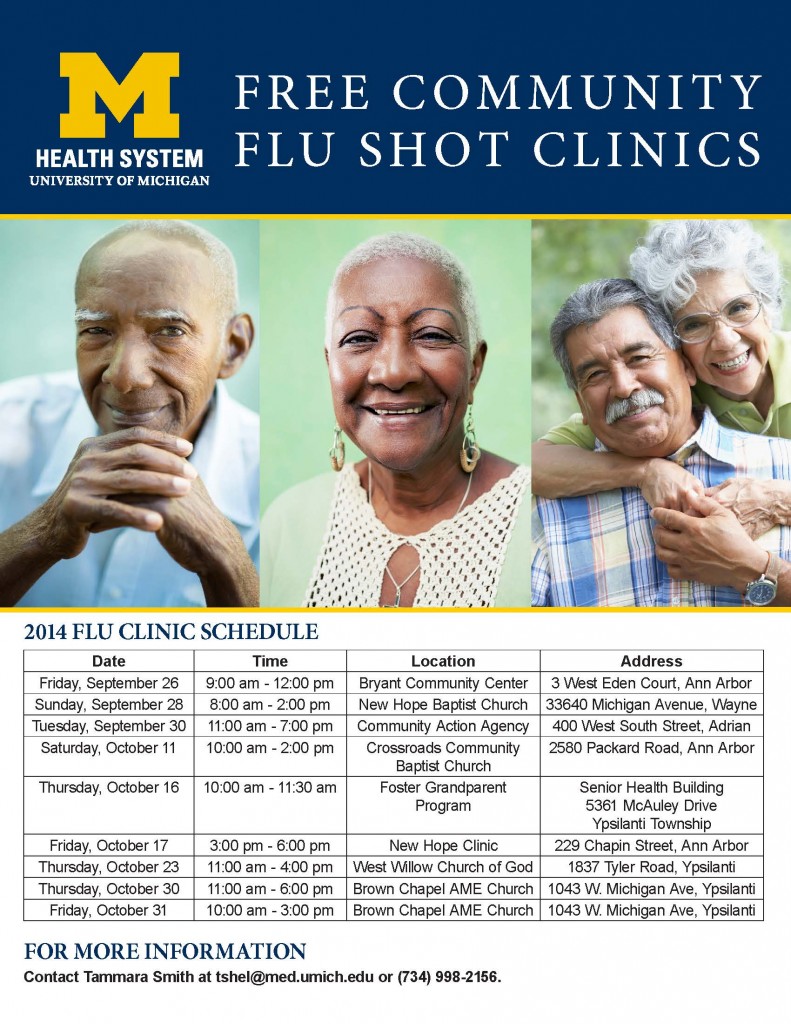 2014 - UMHS Flu Clinics - Master List